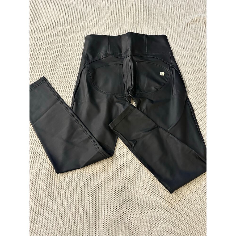 Freddy WR.UP Faux Leather Skinny Pants Black Shaping High Waist Stretch Leggings